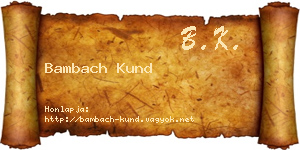 Bambach Kund névjegykártya